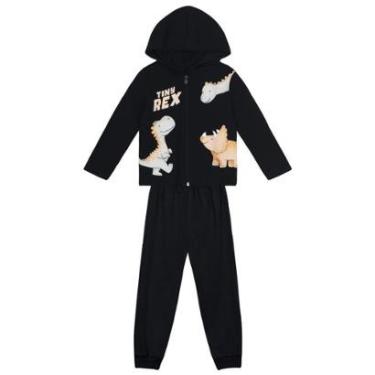 Imagem de Conjunto infantil em moletom de dino Brandili-Masculino