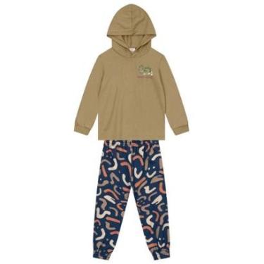 Imagem de Conjunto infantil menino com bordado de jacaré Brandili-Masculino