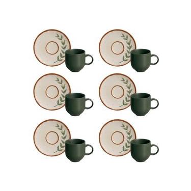 Imagem de Conjunto de Xícaras de Café com Pires Porto Brasil Coup Magari 6 peças - 97 ml