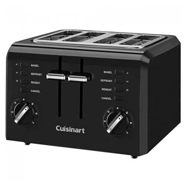 Imagem de Torradeira Pop Up 4 Fatias Cuisinart Preto Compacta 3,8 cm Ranhuras 1800W 120V