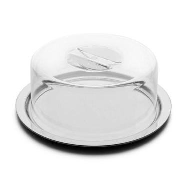 Imagem de Prato para bolo e queijo Neo em inox com cúpula de acrílico - Forma, C