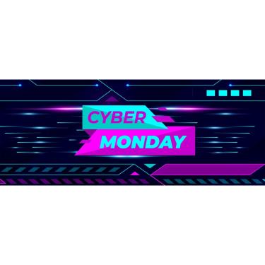 Imagem de Faixa Banner em Cyber Monday Neon Formas Claras - 200x080cm