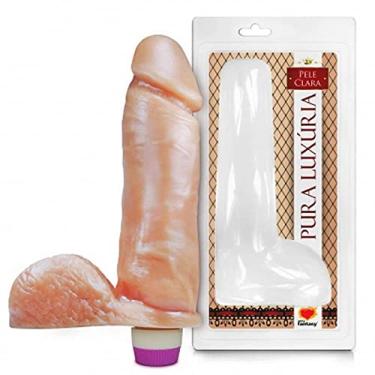 Imagem de PROTESE PENIS REALISTICA COM VIBRADOR E ESCROTO - 20,5 X 4,7 - SEXTOYONLINE