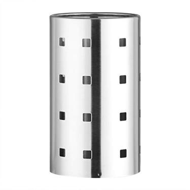 Imagem de Suporte de pauzinhos,utens¨ªlio de a?o inoxid¨¢vel, cesto de secagem, caixa de drenagem de cozinha, suporte de talheres, talheres, organizador de rack de armazenamento(L), Sobre a pia Prateleira S