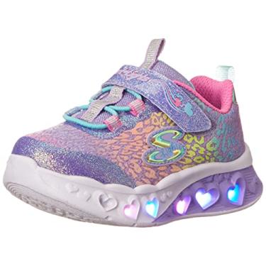 Imagem de Skechers Tênis infantil unissex Flutter Heart Lights-Loves, Lavanda/Multi, 5 Toddler