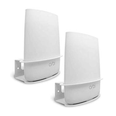 Imagem de ALLICAVER Compatível com Wall Mount Netgear Orbi, suporte de montagem resistente feito em metal compatível com roteador Orbi WiFi RBR20, RBS20, RBK20, RBK23 Tri Band Home WiFi Router. (Mini orbi - 2 peças)