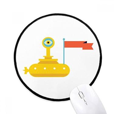 Imagem de DIYthinker Mouse pad de nave espacial universo e alienígena desktop escritório tapete redondo para computador