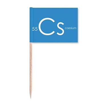 Imagem de Elementos Químicos Mesa Period Alcali Metal Cesium Bandeiras de palito de dente Marcador Topper Decoração de festa