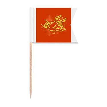 Imagem de Customs Lotus Fingerprint Mudra Motion bandeiras de palito de dente marcando para festa bolo comida placa de queijo