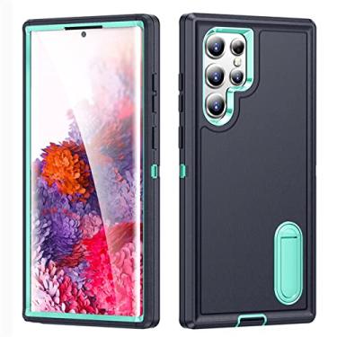 Imagem de Capa de armadura dura e resistente anti-queda para Samsung Galaxy S22 Ultra S 22 S22ultra 5G S22 Plus sem impressão digital, azul marinho, para Galaxy S22 Ultra