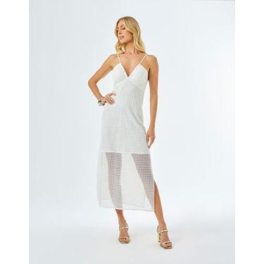 Imagem de Vestido Zinzane Feminino Renda Vazado - Branco