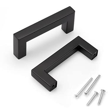 Imagem de Conjuntos de maçanetas de aço inoxidável de largura 1/2 barra quadrada de canto puxadores de armário de cozinha, pacote com 10 – 25, 25 Pack, Hole Center: 76mm(3inch)