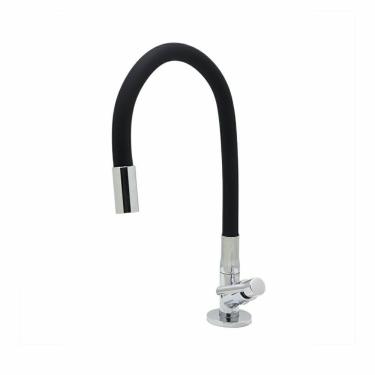 Imagem de Torneira De Mesa Cozinha Banheiro Gourmet Preta Flexível