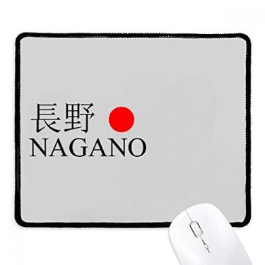 Imagem de Nagano Mousepad com bandeira do sol vermelha e borda costurada com nome da cidade japonesa