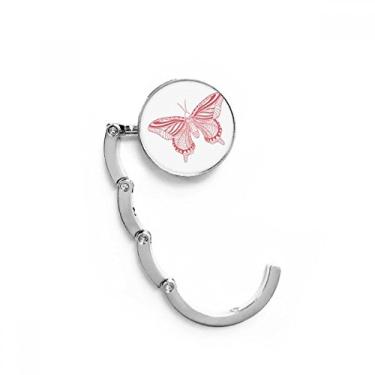 Imagem de Gancho de mesa de pipa de borboleta rosa com fecho decorativo e gancho dobrável