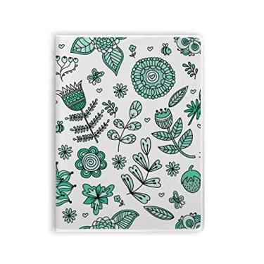 Imagem de Caderno de folhas verdes para desenho de folhas e pasta de goma Diário capa macia