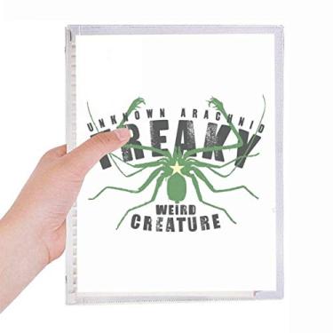 Imagem de Caderno de ilustração com estampa de estrela de aranha verde com folhas soltas diário recarregável, papelaria