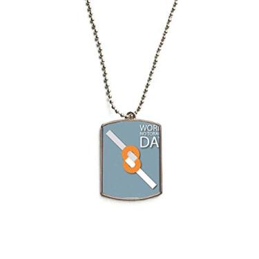 Imagem de Colar com pingente de etiqueta de cachorro em aço inoxidável com logotipo "Quit Smoking is Difficult"