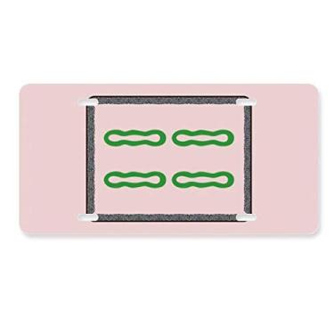 Imagem de DIYthinker Mahjong Barra de bambu 4 azulejos padrão placa de carro decoração de aço inoxidável acessório