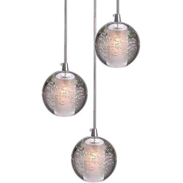 Imagem de Luminária Pendente Luminária De Teto G4-LED Bola De Cristal Lustre, Sala De Estar Luz Sótão Escada Foyer Restaurante Bar Quarto Candeeiro Suspenso Cromado A+,Disco 3,Pleasant63
