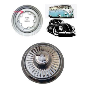 Imagem de Jg 04 Calotas Fusca Kombi Roda 5 Furos Pastelzinho Ferro