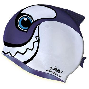 Imagem de Touca De Natação Gold Sports Kids Happy Shark De Silicone