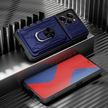 Imagem de Estojo à prova de choque para Xiaomi POCO X5 Pro 5G F4 GT com slot para cartão anel suporte câmera proteção capa do telefone para POCO F5 M5S, azul, para POCO F4 GT