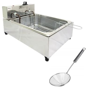 Imagem de Fritadeira Elétrica Industrial 1 Cuba 5 Litros Profissional com Escumadeira 13x38cm (110)