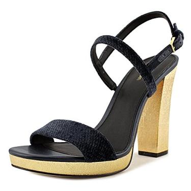 Imagem de Calvin Klein Women's Bambii Deep Navy Velvet Snake Print Platform 9.5 M