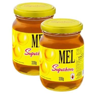 Imagem de kit 2 Mel Puro de Abelha Superbom Ambar Vidro 330g