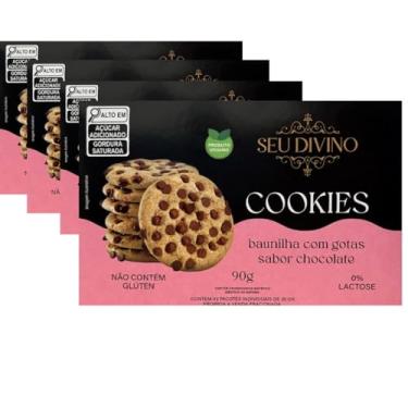 Imagem de Cookie Sem Lactose Sem Glúten sabor Baunilha Seu Divino 4 caixas de 90g
