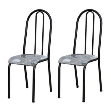 Imagem de Conjunto 6 Cadeiras América 056 Cromo Preto - Artefamol