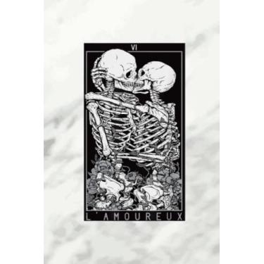 Imagem de Family Refrigerator Inventory - Tarot Card Kissing Skeleton Love Skull Bones Horror Goth