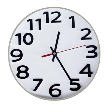 Imagem de Relógio De Parede Branco E Cinza Quartz 30,5cm Pda02081 - Wincy - Winc