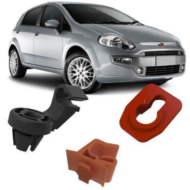 Imagem de Kit Fixação Grampos Presilhas Da Haste Vareta Capô Punto 2013 2014 2015 2016 2017