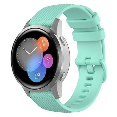 Imagem de Pulseira de silicone compatível com Garmin Forerunner 245 Music Watch, de liberação rápida, para Garmin Venu Sq/Venu Sq Music/Venu Sq 2/Venu 2 Plus, menta
