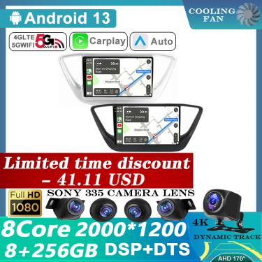 Imagem de Leitor de vídeo multimídia carro com navegação GPS  Android 13 Carplay  Auto rádio  No 2 Din  DVD