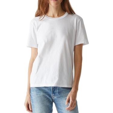 Imagem de Michael Stars Camiseta feminina Becca manga curta gola redonda, Branco, G
