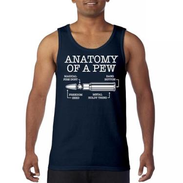 Imagem de Camiseta regata Anatomy of a Pew 2nd Amendment Second Gun Right to Bear Arms Don't Tread on Me American Patriotic masculina, Azul marinho, XXG