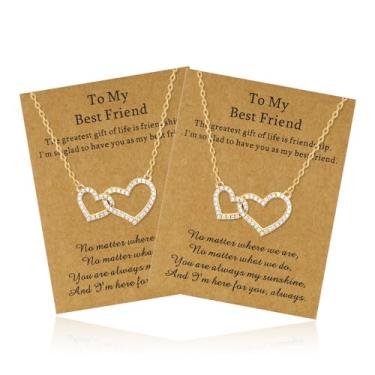 Imagem de Esbbela Colar de irmã para melhores amigas, presente para mãe e filha, pingente de amizade, sol, lua, coração, círculo, banhado a ouro amarelo 14K, joias para casais, presente, Banhado a ouro amarelo