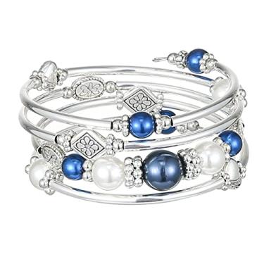 Imagem de FULU AUTUMN Pulseiras com contas para mulheres, pulseiras prateadas, bijuterias, presente moderno, 7IN, Zinco, Pérola