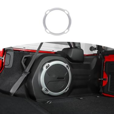 Imagem de RT-TCZ Anel de acabamento para capa de alto-falante Rubicon Trunk prata para Jeep Wrangler JL Rubicon 2018-2024 Acessórios interiores prateados 1 peça