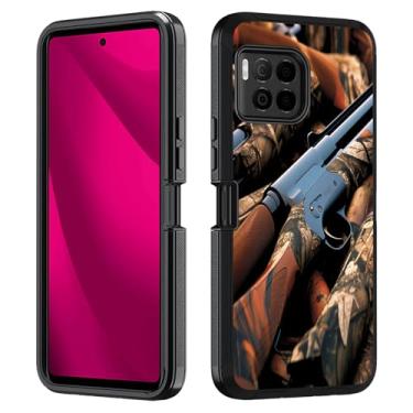 Imagem de FVAENDHIO Capa T-Mobile Revvl 7 Pro 5G, resistente 3 em 1, híbrida, de grau militar, à prova de choque, capa protetora completa para T-Mobile Revvl 7 Pro 5G, isca de balas de espingarda de camuflagem