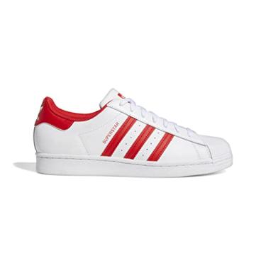 Imagem de adidas Originals Superstar Branco/Vermelho vívido/Branco 10 D (M), Branco/Vermelho vívido/Branco