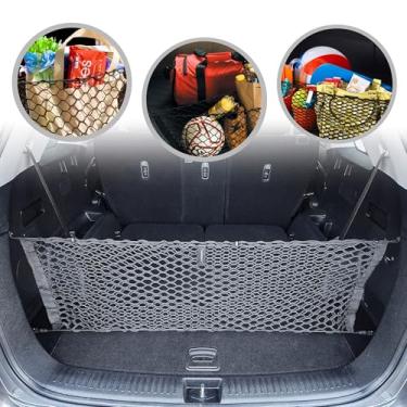 Imagem de Rede de carga de malha elástica automotiva estilo envelope para Kia Sorento 2014-2025 - Organizador e armazenamento de porta-malas premium - Rede de bagagem para SUV - Melhor organizador de carro para