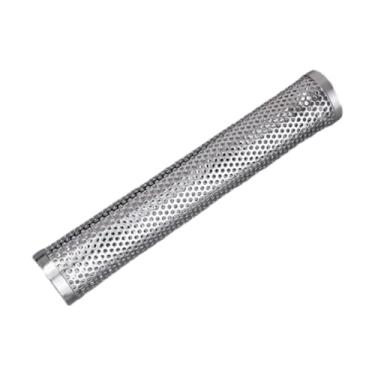 Imagem de Generic Tubo defumador Caixa defumadora para churrasco, cilíndrica, portátil, 12 polegadas, aço inoxidável, ferramentas para grelhar, para, Buraco Redondo