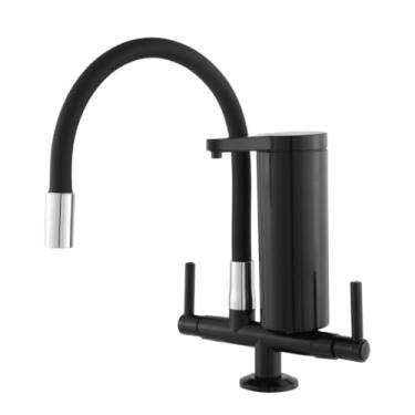 Imagem de Torneira Bancada Cozinha Com Filtro Slim Flexível Gourmet Preta Pia Mesa