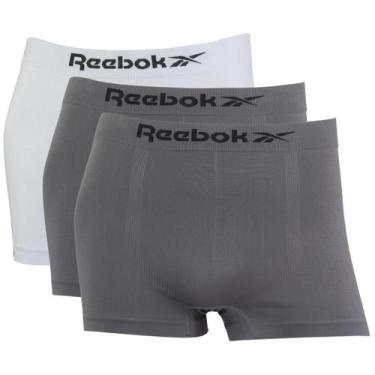 Imagem de Kit 3 Cuecas Boxer Masculina Reebok Classic Microfibra Lisa, 1branco, 