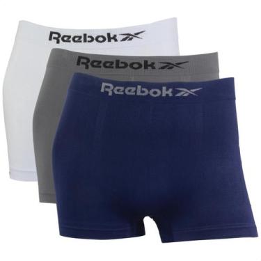 Imagem de Kit 3 Cuecas Boxer Masculina Reebok Classic Microfibra Lisa, 1branco, 