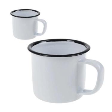 Imagem de Kit 2x Caneca Chá Retrô Esmaltada Xícara Inquebrável Polida Lisa Alto 